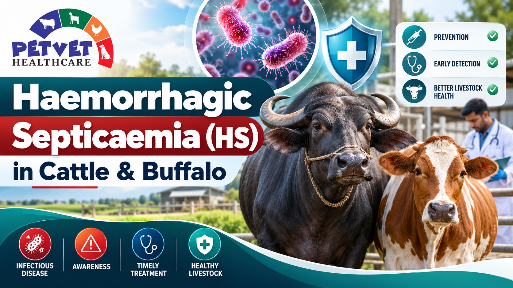 You are currently viewing Haemorrhagic Septicaemia (HS) in Cattle & Buffalo: Symptoms, Treatment and Prevention