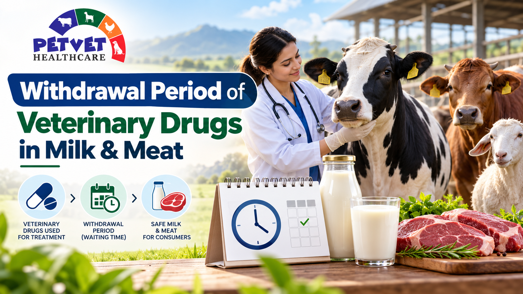 You are currently viewing Withdrawal Period of Veterinary Drugs in Milk & Meat: A Farmer’s Guide